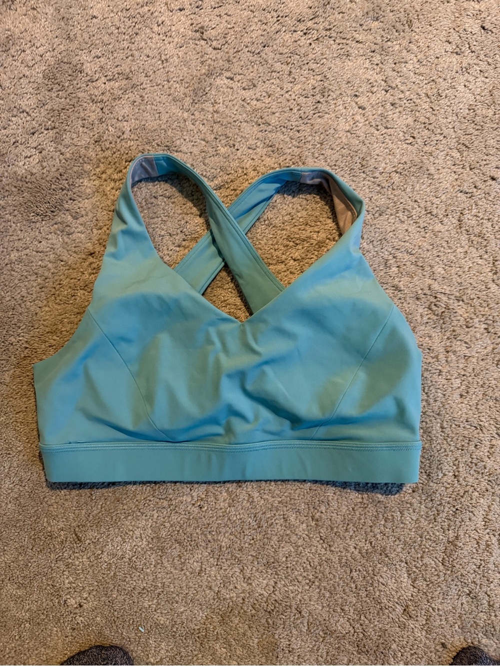 Cross-Back Sports Bra in Teal